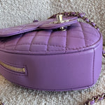 CHANEL Handbag 22C In Love Purple Lambskin Large Heart Bag LGHW - Redeluxe