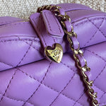 CHANEL Handbag 22C In Love Purple Lambskin Large Heart Bag LGHW - Redeluxe