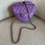 CHANEL Handbag 22C In Love Purple Lambskin Large Heart Bag LGHW - Redeluxe