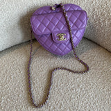 CHANEL Handbag 22C In Love Purple Lambskin Large Heart Bag LGHW - Redeluxe