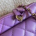 CHANEL Handbag 22C In Love Purple Lambskin Large Heart Bag LGHW - Redeluxe