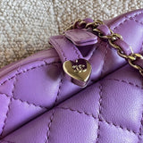 CHANEL Handbag 22C In Love Purple Lambskin Large Heart Bag LGHW - Redeluxe