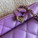CHANEL Handbag 22C In Love Purple Lambskin Large Heart Bag LGHW - Redeluxe