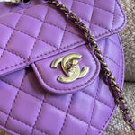 CHANEL Handbag 22C In Love Purple Lambskin Large Heart Bag LGHW - Redeluxe