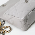 CHANEL Handbag 22C Light Grey Lambskin Quilted 19 Flap Small - Redeluxe