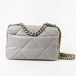 CHANEL Handbag 22C Light Grey Lambskin Quilted 19 Flap Small - Redeluxe