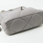 CHANEL Handbag 22C Light Grey Lambskin Quilted 19 Flap Small - Redeluxe