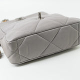 CHANEL Handbag 22C Light Grey Lambskin Quilted 19 Flap Small - Redeluxe