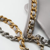 CHANEL Handbag 22C Light Grey Lambskin Quilted 19 Flap Small - Redeluxe