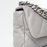 CHANEL Handbag 22C Light Grey Lambskin Quilted 19 Flap Small - Redeluxe