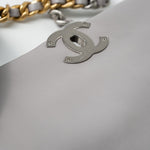 CHANEL Handbag 22C Light Grey Lambskin Quilted 19 Flap Small - Redeluxe