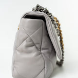 CHANEL Handbag 22C Light Grey Lambskin Quilted 19 Flap Small - Redeluxe