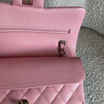 CHANEL Handbag 22C Sakura Pink Caviar Quilted Classic Flap Small LGHW - Redeluxe