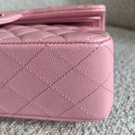 CHANEL Handbag 22C Sakura Pink Caviar Quilted Classic Flap Small LGHW - Redeluxe