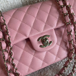 CHANEL Handbag 22C Sakura Pink Caviar Quilted Classic Flap Small LGHW - Redeluxe