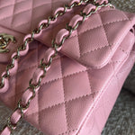 CHANEL Handbag 22C Sakura Pink Caviar Quilted Classic Flap Small LGHW - Redeluxe