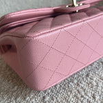 CHANEL Handbag 22C Sakura Pink Caviar Quilted Classic Flap Small LGHW - Redeluxe