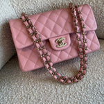 CHANEL Handbag 22C Sakura Pink Caviar Quilted Classic Flap Small LGHW - Redeluxe