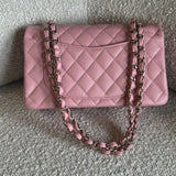 CHANEL Handbag 22C Sakura Pink Caviar Quilted Classic Flap Small LGHW - Redeluxe