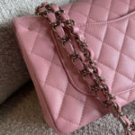 CHANEL Handbag 22C Sakura Pink Caviar Quilted Classic Flap Small LGHW - Redeluxe