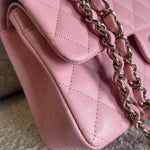 CHANEL Handbag 22C Sakura Pink Caviar Quilted Classic Flap Small LGHW - Redeluxe