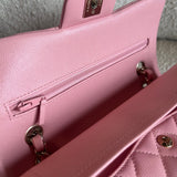 CHANEL Handbag 22C Sakura Pink Caviar Quilted Classic Flap Small LGHW - Redeluxe