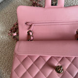 CHANEL Handbag 22C Sakura Pink Caviar Quilted Classic Flap Small LGHW - Redeluxe