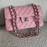 CHANEL Handbag 22C Sakura Pink Caviar Quilted Classic Flap Small LGHW - Redeluxe