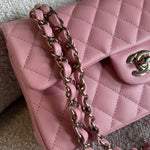 CHANEL Handbag 22C Sakura Pink Caviar Quilted Classic Flap Small LGHW - Redeluxe