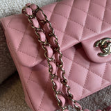 CHANEL Handbag 22C Sakura Pink Caviar Quilted Classic Flap Small LGHW - Redeluxe
