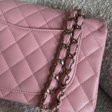 CHANEL Handbag 22C Sakura Pink Caviar Quilted Classic Flap Small LGHW - Redeluxe