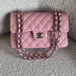 CHANEL Handbag 22C Sakura Pink Caviar Quilted Classic Flap Small LGHW - Redeluxe