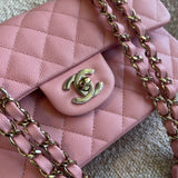 CHANEL Handbag 22C Sakura Pink Caviar Quilted Classic Flap Small LGHW - Redeluxe