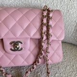 CHANEL Handbag 22C Sakura Pink Caviar Quilted Classic Flap Small LGHW - Redeluxe