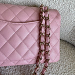 CHANEL Handbag 22C Sakura Pink Caviar Quilted Classic Flap Small LGHW - Redeluxe