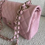 CHANEL Handbag 22C Sakura Pink Caviar Quilted Classic Flap Small LGHW - Redeluxe