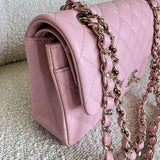 CHANEL Handbag 22C Sakura Pink Caviar Quilted Classic Flap Small LGHW - Redeluxe