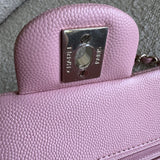 CHANEL Handbag 22C Sakura Pink Caviar Quilted Classic Flap Small LGHW - Redeluxe