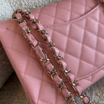 CHANEL Handbag 22C Sakura Pink Caviar Quilted Classic Flap Small LGHW - Redeluxe