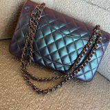 CHANEL Handbag 22P Iridescent Purple Caviar Quilted Medium Double Flap - Redeluxe