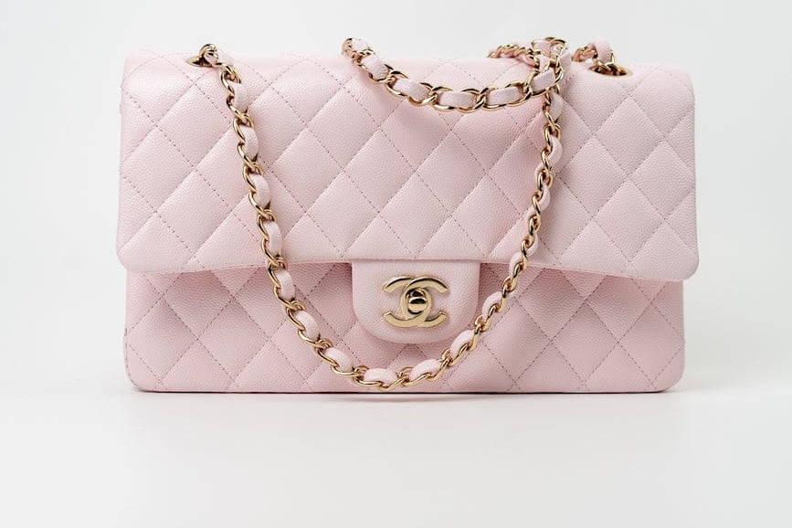 CHANEL Handbag 22P Light Pink Caviar Quilted Classic Flap Medium LGHW - Redeluxe