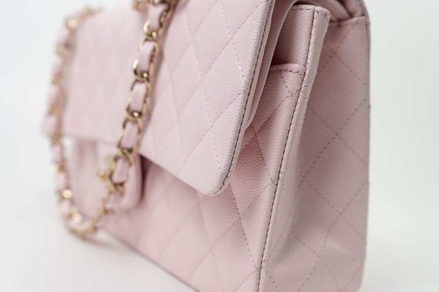 CHANEL Handbag 22P Light Pink Caviar Quilted Classic Flap Medium LGHW - Redeluxe