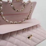 CHANEL Handbag 22P Light Pink Caviar Quilted Classic Flap Medium LGHW - Redeluxe