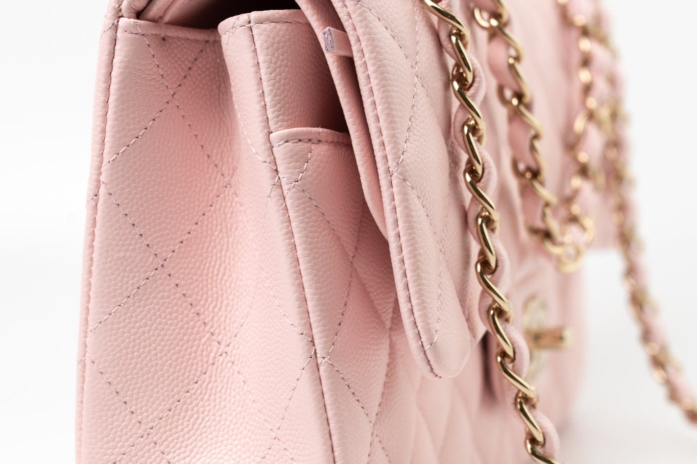 CHANEL Handbag 22S Light Pink Caviar Quilted Classic Flap Medium LGHW - Redeluxe