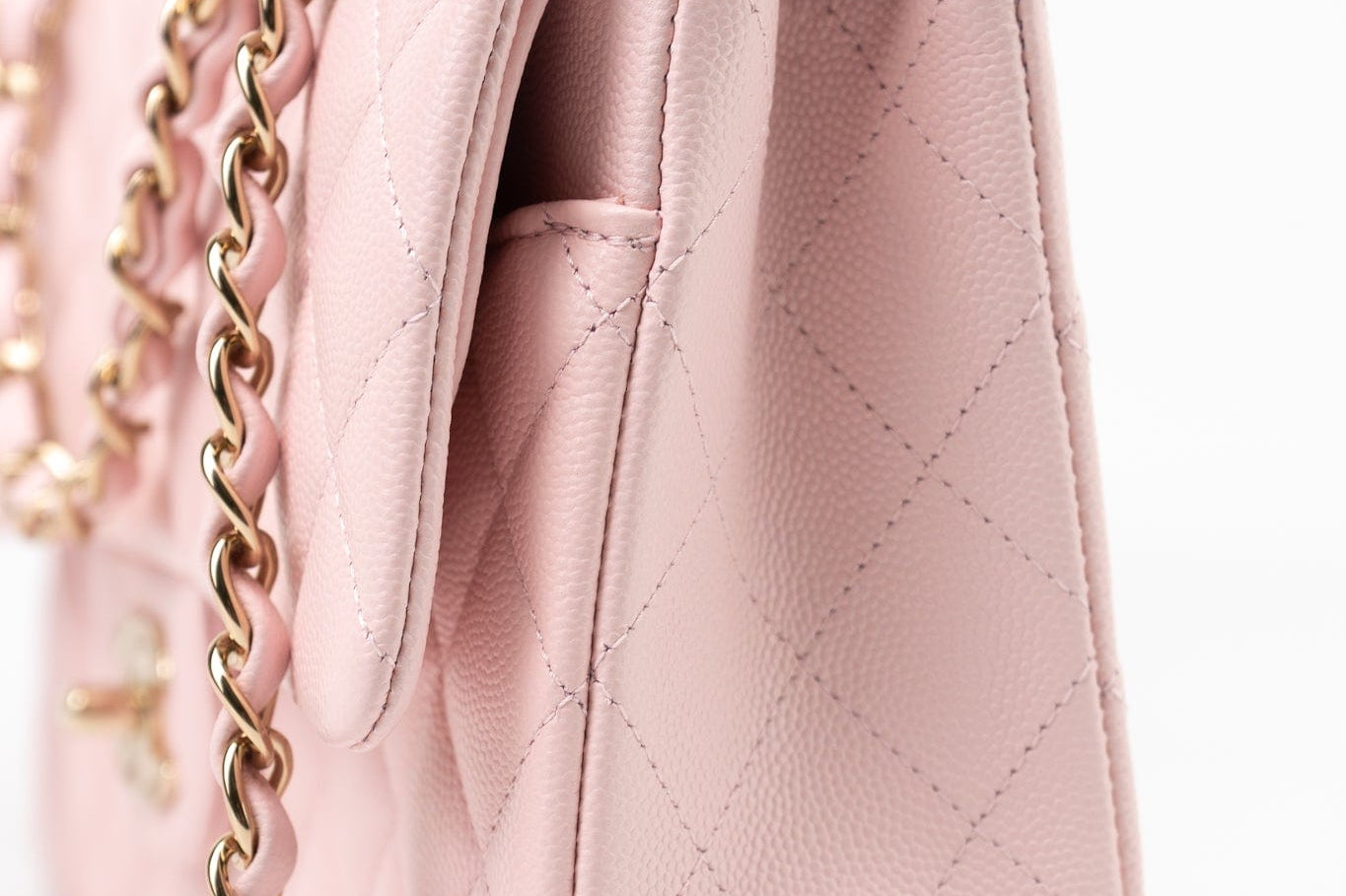 Chanel 22S Light Pink Caviar Quilted Classic Flap Medium LGHW - Redeluxe