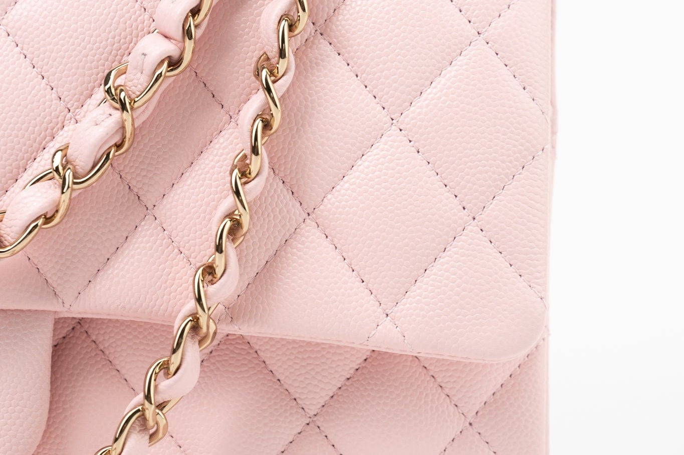 CHANEL Handbag 22S Light Pink Caviar Quilted Classic Flap Medium LGHW - Redeluxe