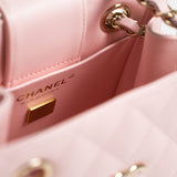 CHANEL Handbag 22S Light Pink Caviar Quilted Mini Bucket Bag LGHW - Redeluxe