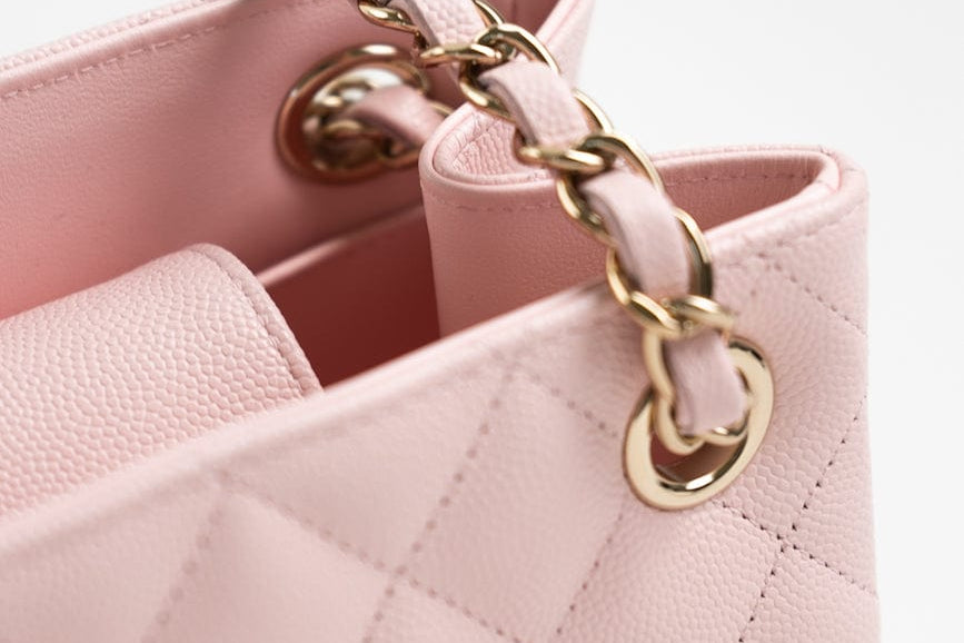 CHANEL Handbag 22S Light Pink Caviar Quilted Mini Bucket Bag LGHW - Redeluxe