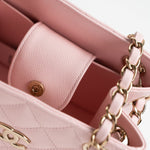 Chanel 22S Light Pink Caviar Quilted Mini Bucket Bag LGHW - Redeluxe