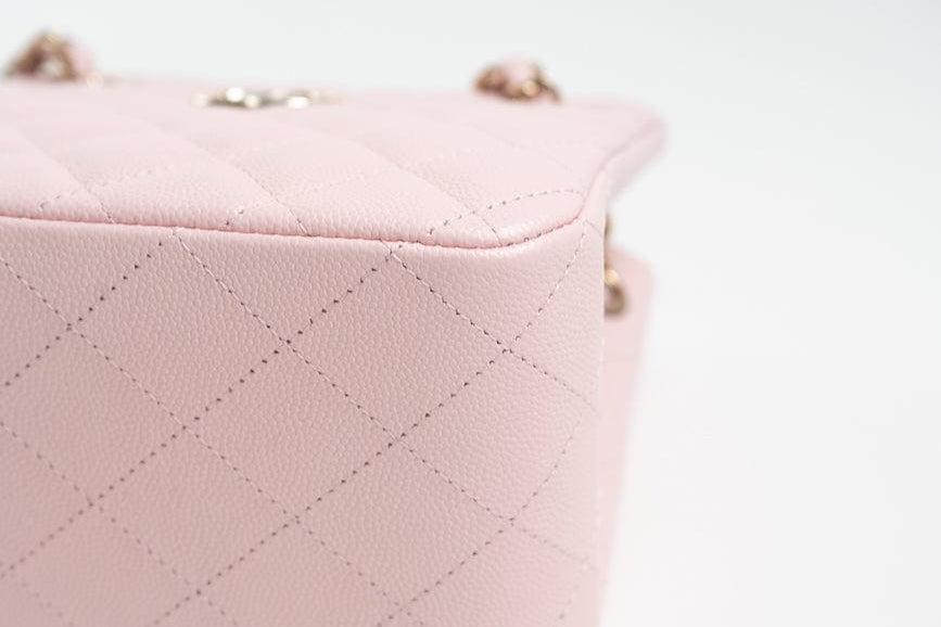 CHANEL Handbag 22S Light Pink Caviar Quilted Mini Bucket Bag LGHW - Redeluxe
